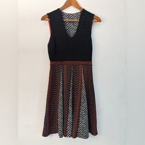Maeve Flare Red & Black Knit Flared Dress Size 4
